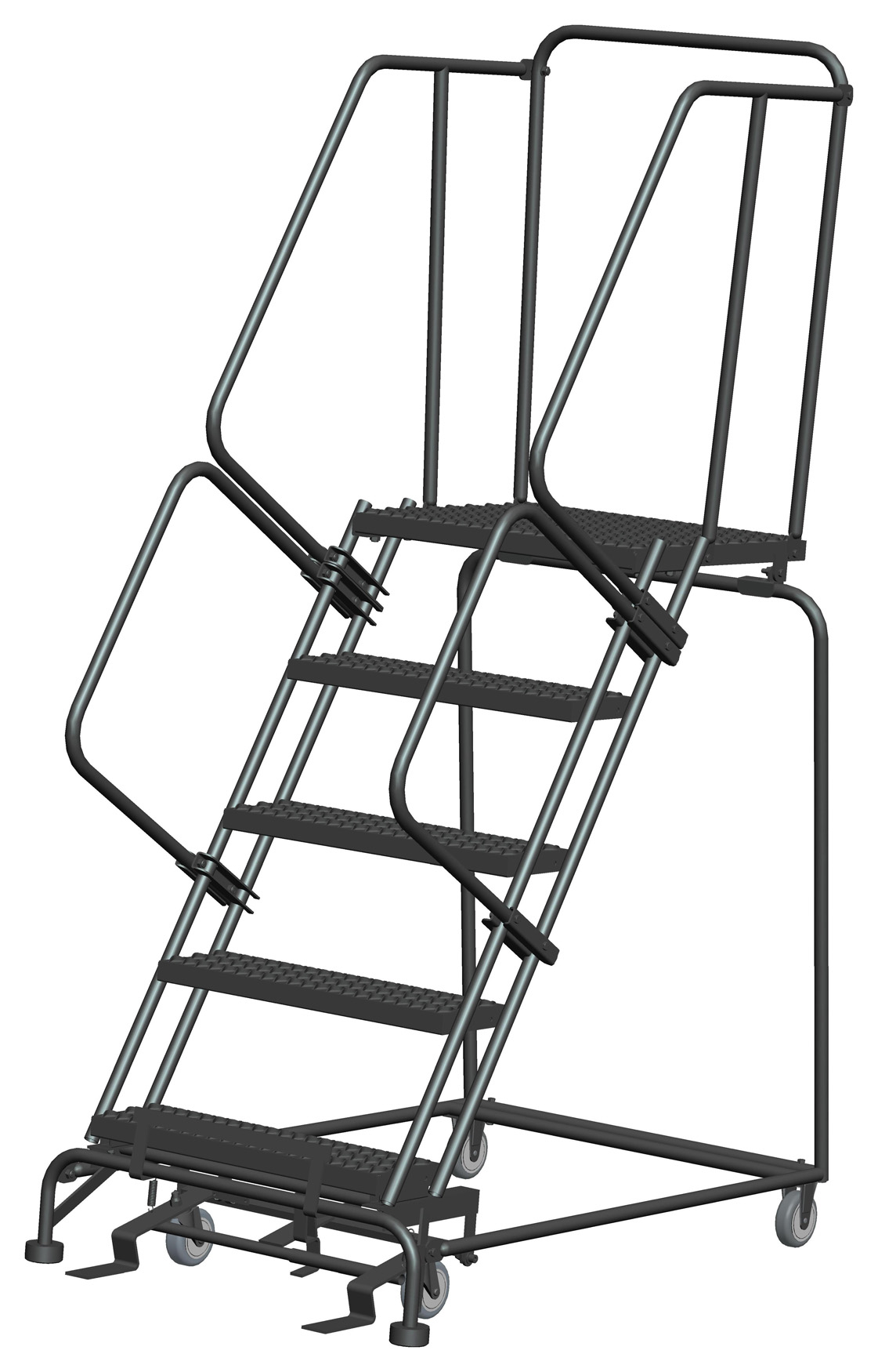 Ballymore M-2000 Series Deep Top Step Rolling Safety Ladder With Serrated Treads, Model 053221G