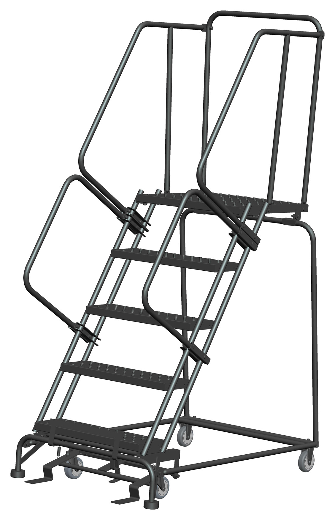 Ballymore M-2000 Series Deep Top Step Rolling Safety Ladder With Perforated Treads, Model 053221P