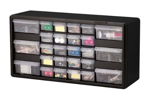 10126 26 Drawer Plastic Storage Cabinet Black