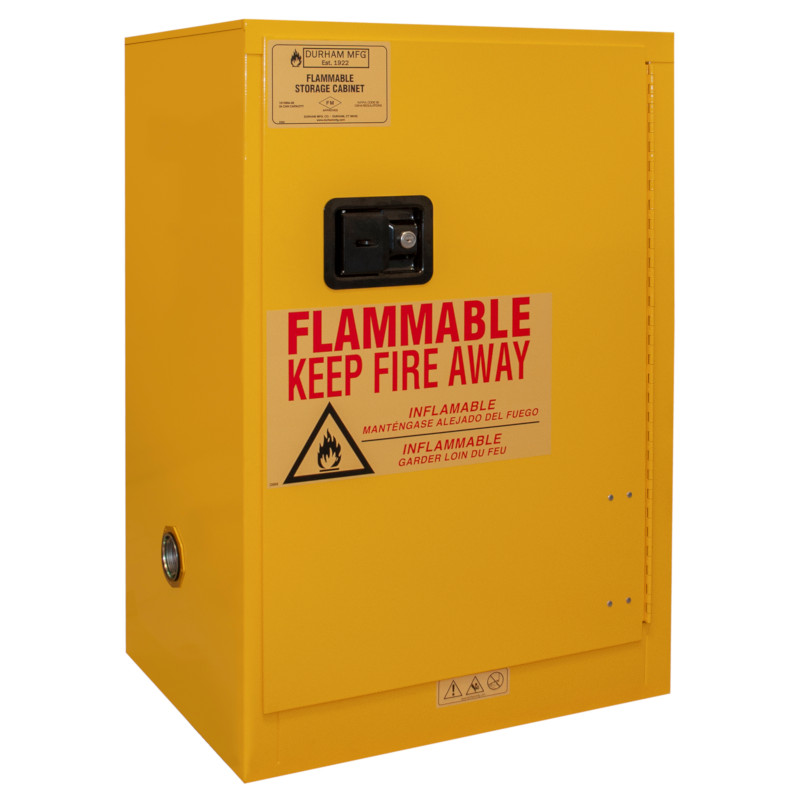 Durham Flammable Storage - 24 Aerosol Cans - Manual Close - Yellow