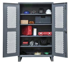 Durham Extra Heavy Duty Lockable Ventilated Shelf Cabinets Model No. HDCV243678-4S95