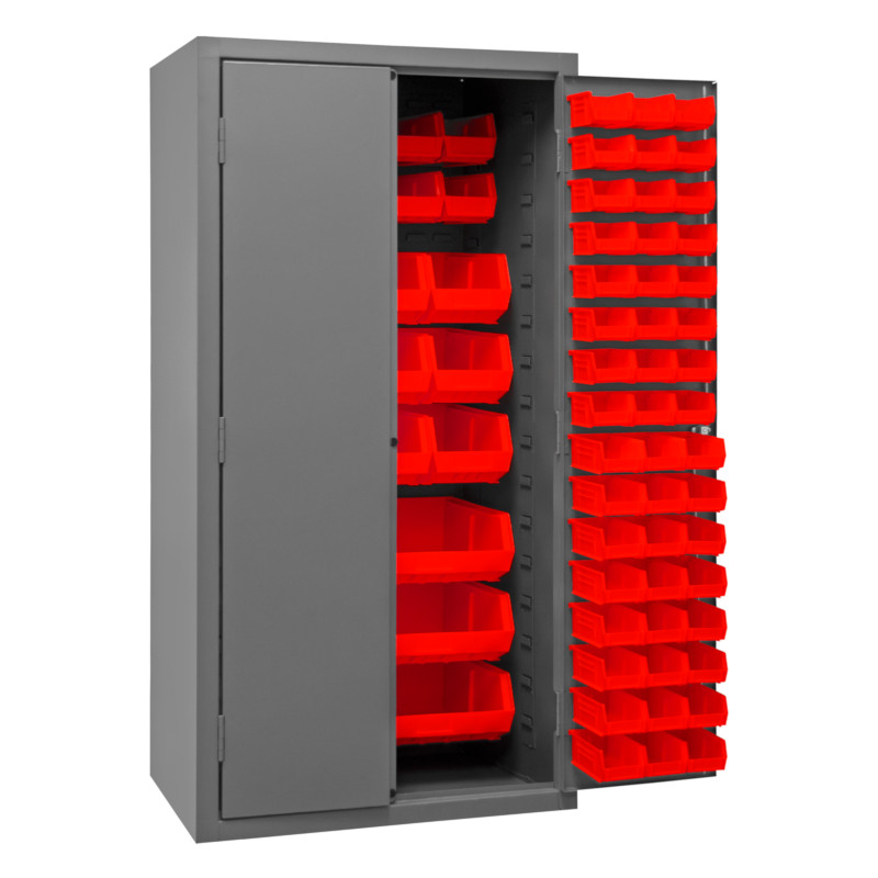 Durham Cabinet - 126 Red Bins - 36 in x 24 in x 72 in