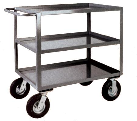 Stromberg 3 Shelf Steel Service Carts with Pneumatic Casters Model No. CA2448-38PN