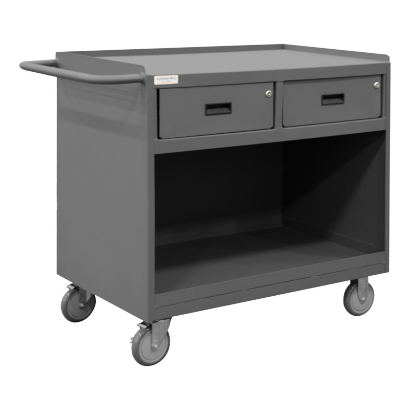 Durham Mobile Bench Cabinet with Lip Down and Steel Top