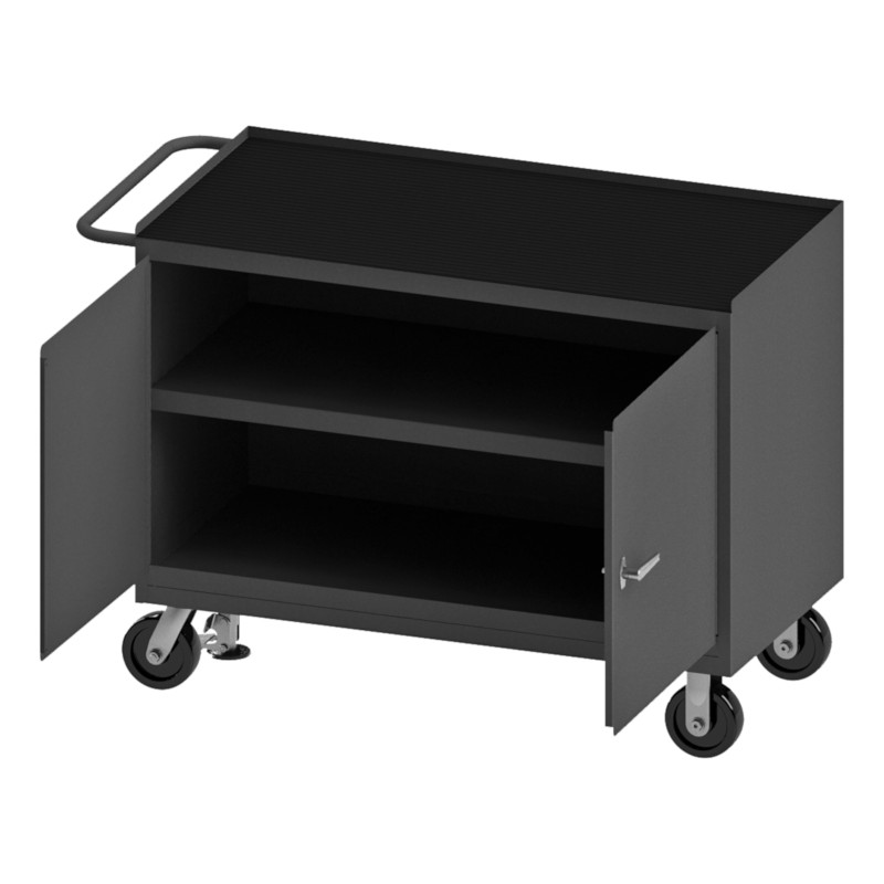 Durham Mobile Bench Cabinet with Black Rubber Mat