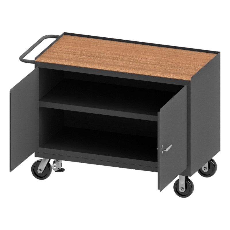 Durham Mobile Bench Cabinet with Hard Board Top