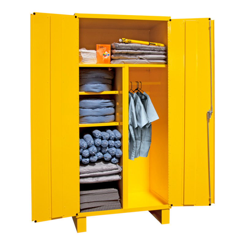 Durham Spill Control Cabinet with Wardrobe and Broom Storage