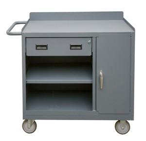 36 Inch Wide Mobile Cabinet With Drawer Lockable Storage Compartment