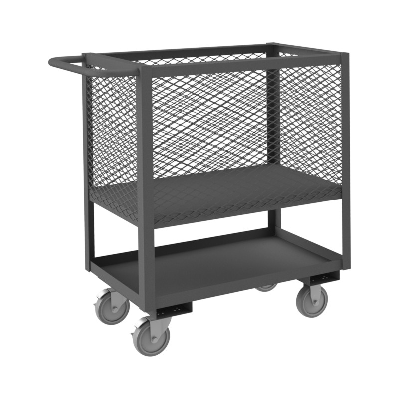 Durham 4 Sided Mesh Low Deck Truck with 2 Shelves