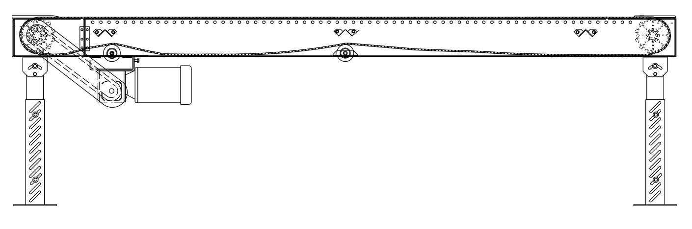 700TRT 400 Transverse Roller Top Plastic Belt Conveyors