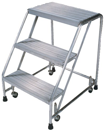 Ballymore Aluminum Ladder With No Hand Rails and Ribbed Treads, Model A3SR