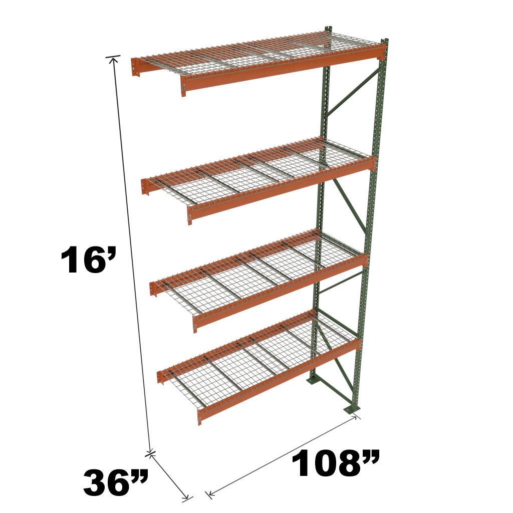 Stromberg Teardrop Storage Rack - Add-on Unit with Deck - 108 in x 36 in x 16 ft