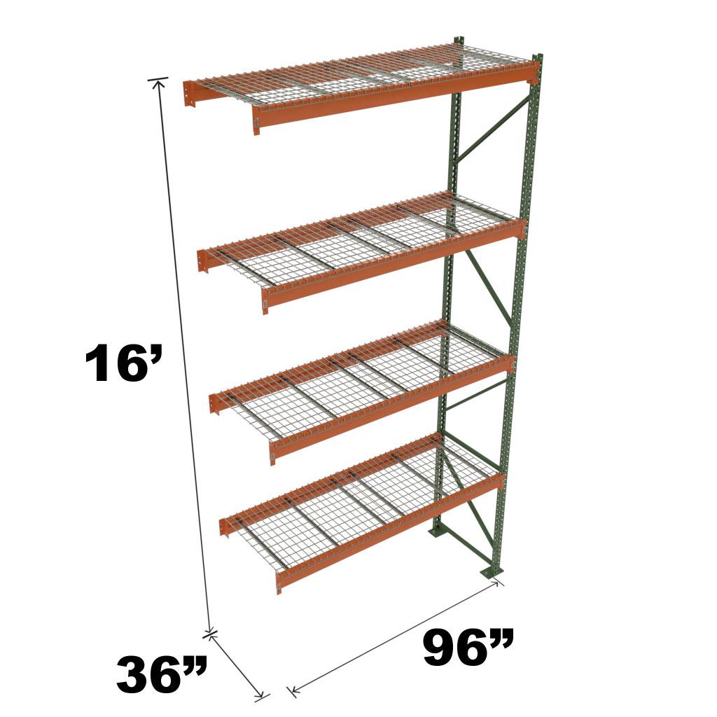 Stromberg Teardrop Storage Rack - Add-on Unit with Deck - 96 in x 36 in x 16 ft
