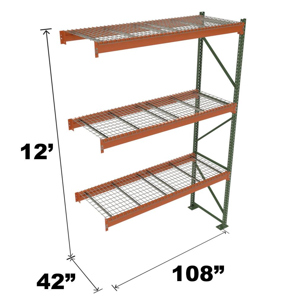 Stromberg Teardrop Storage Rack - Add-on Unit with Deck - 108 in x 42 in x 12 ft