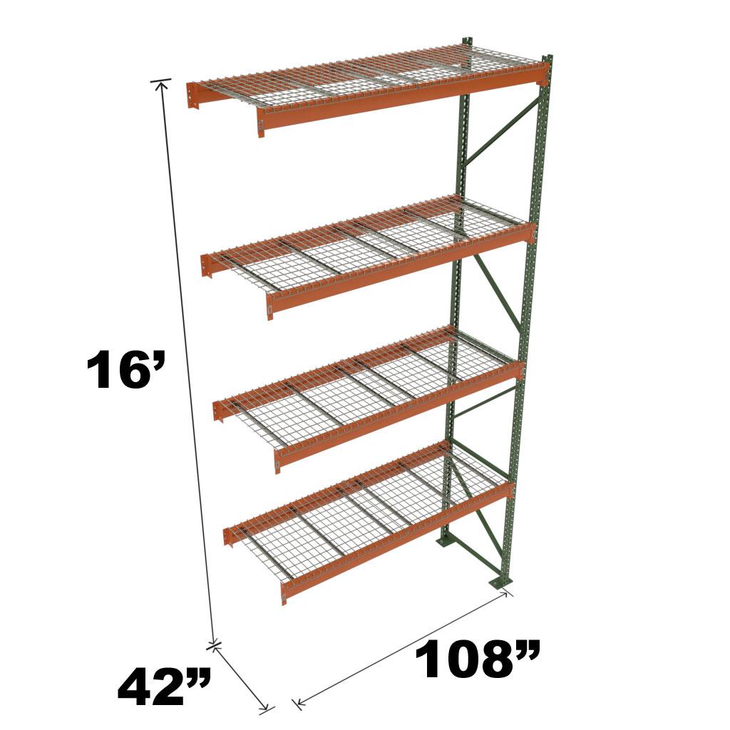 Stromberg Teardrop Storage Rack - Add-on Unit with Deck - 108 in x 42 in x 16 ft