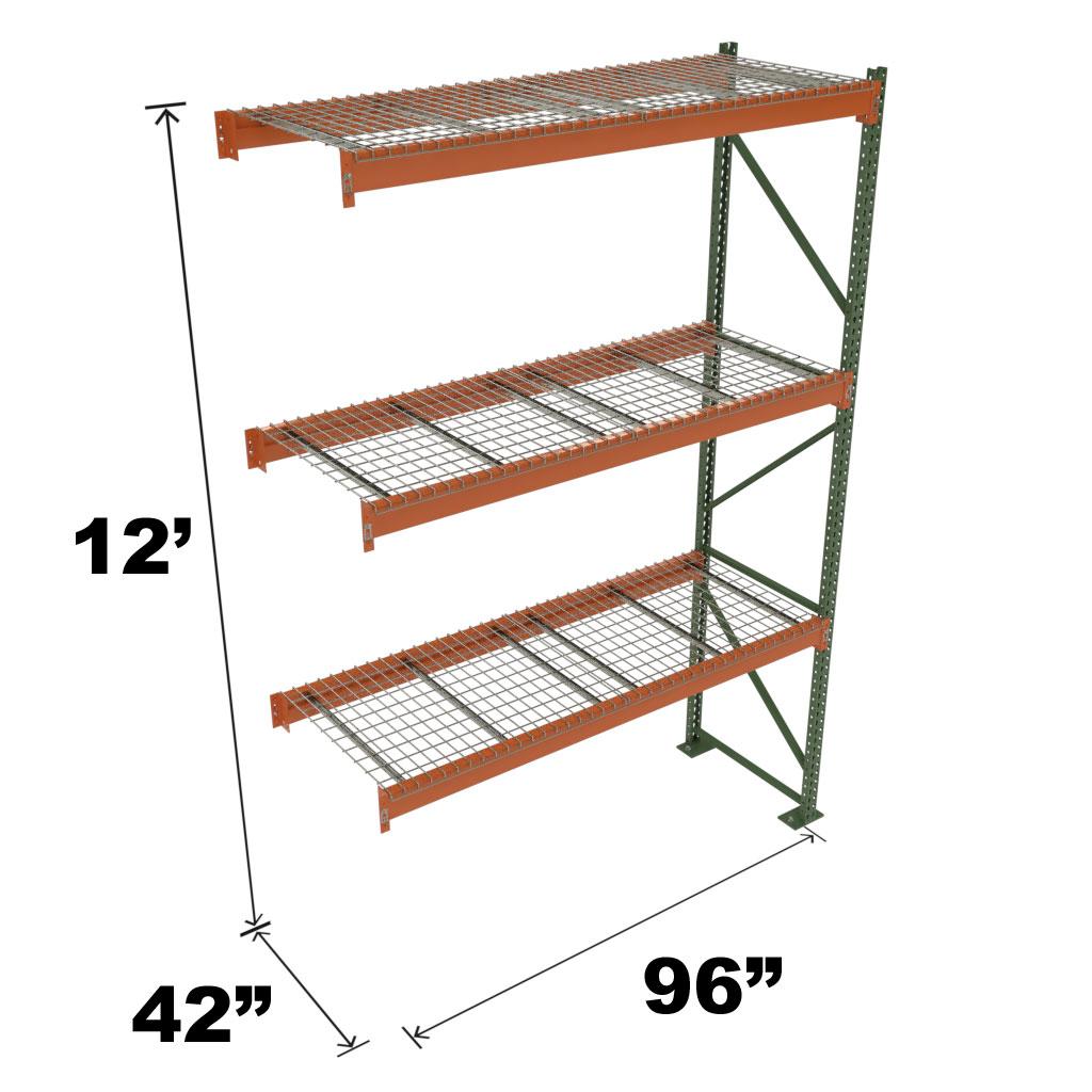 Stromberg Teardrop Storage Rack - Add-on Unit with Deck - 96 in x 42 in x 12 ft