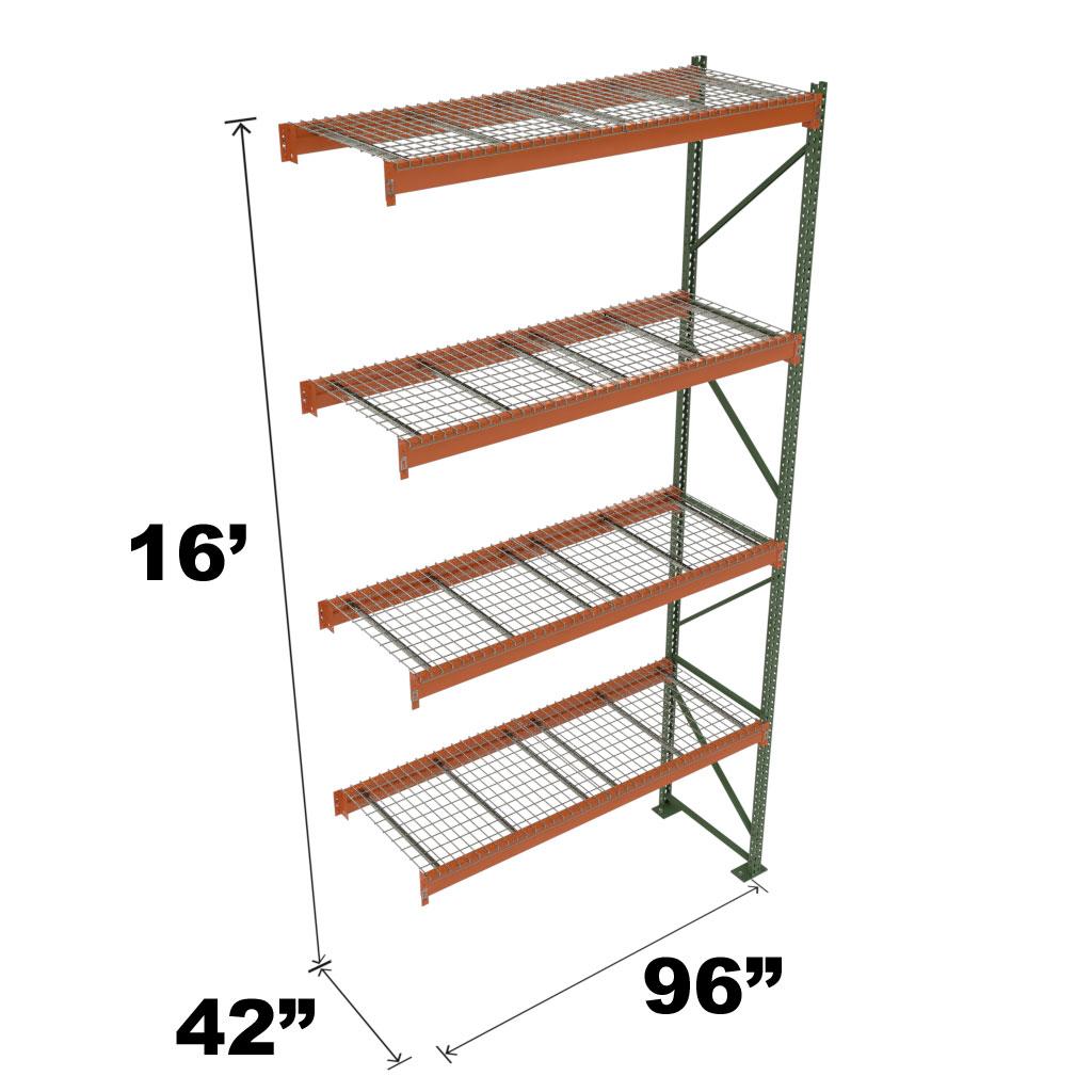 Stromberg Teardrop Storage Rack - Add-on Unit with Deck - 96 in x 42 in x 16 ft