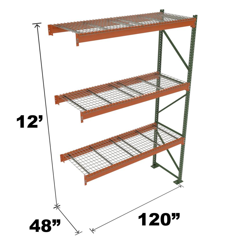 Stromberg Teardrop Storage Rack - Add-on Unit with Deck - 120 in x 48 in x 12 ft