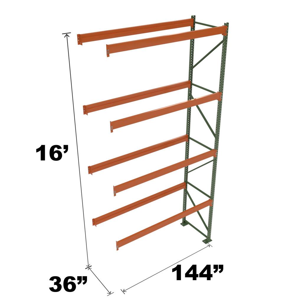 Stromberg Teardrop Storage Rack - Add-on Unit without Deck - 144 in x 36 in x 16 ft
