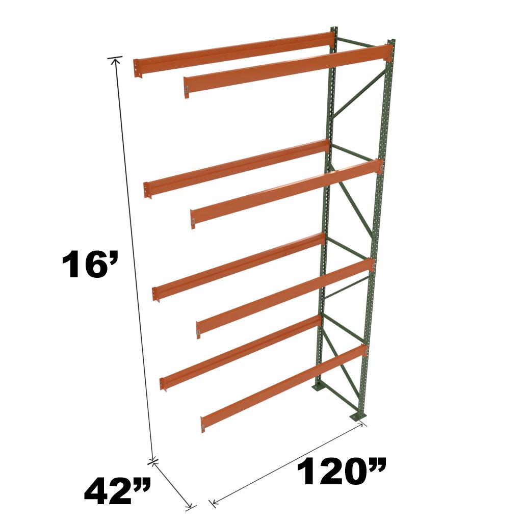 Stromberg Teardrop Storage Rack - Add-on Unit without Deck - 120 in x 42 in x 16 ft
