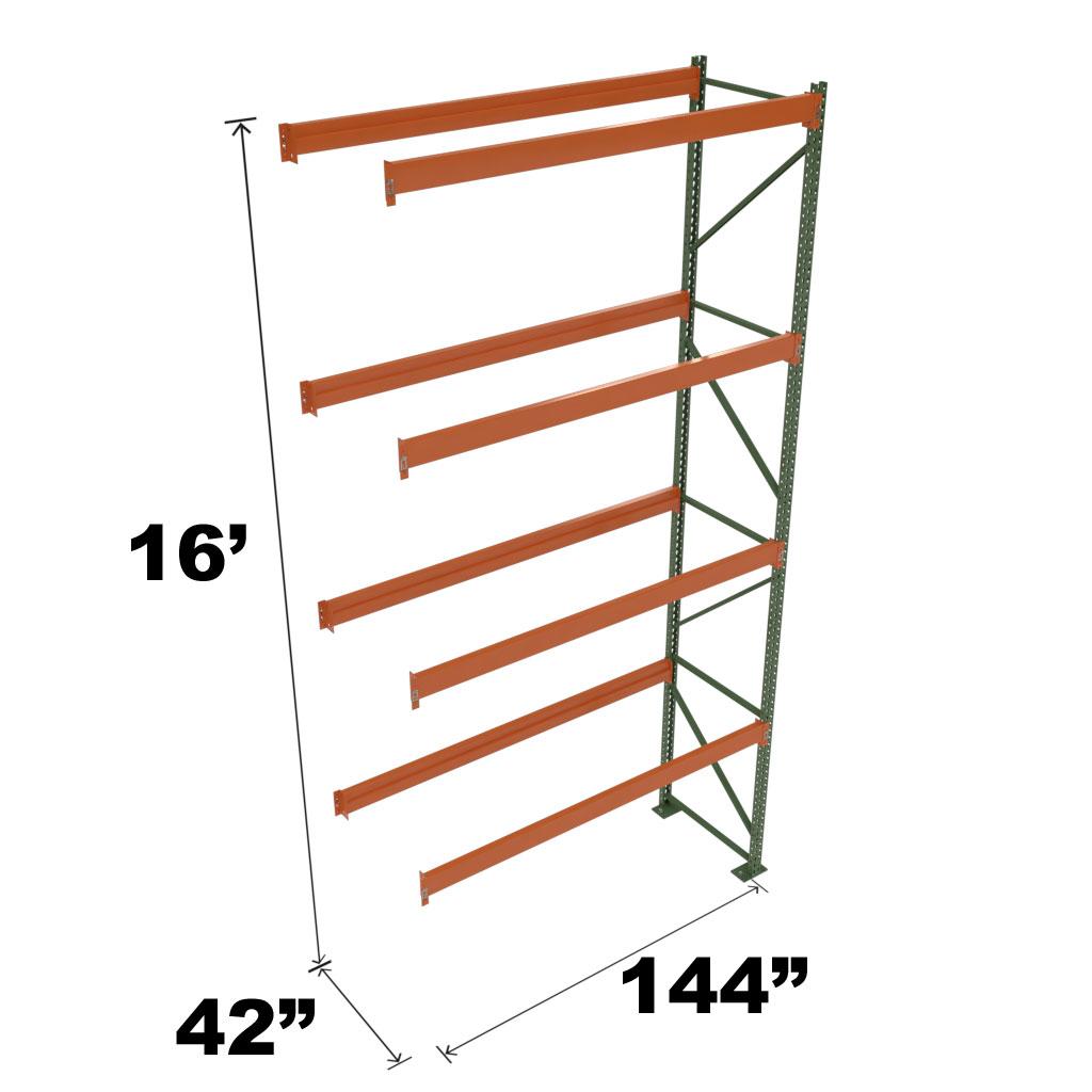 Stromberg Teardrop Storage Rack - Add-on Unit without Deck - 144 in x 42 in x 16 ft
