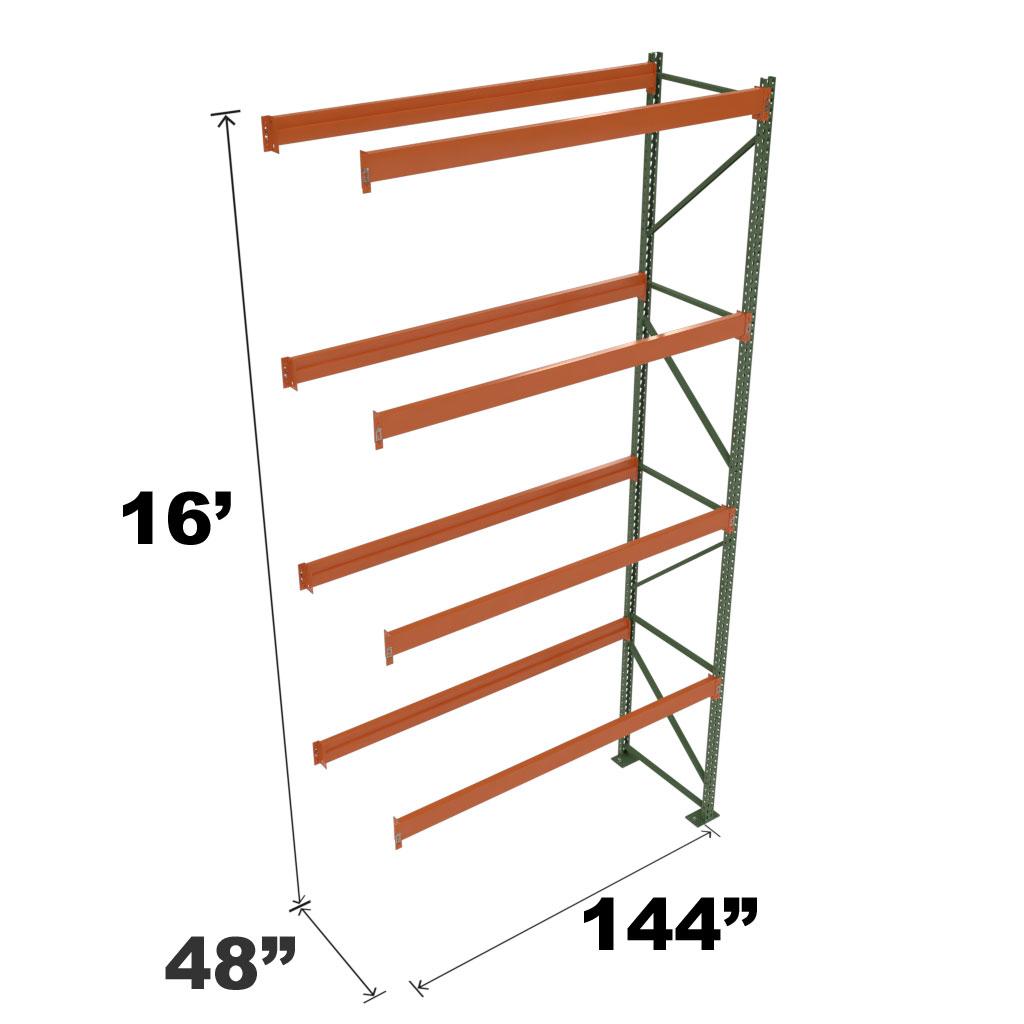 Stromberg Teardrop Storage Rack - Add-on Unit without Deck - 144 in x 48 in x 16 ft