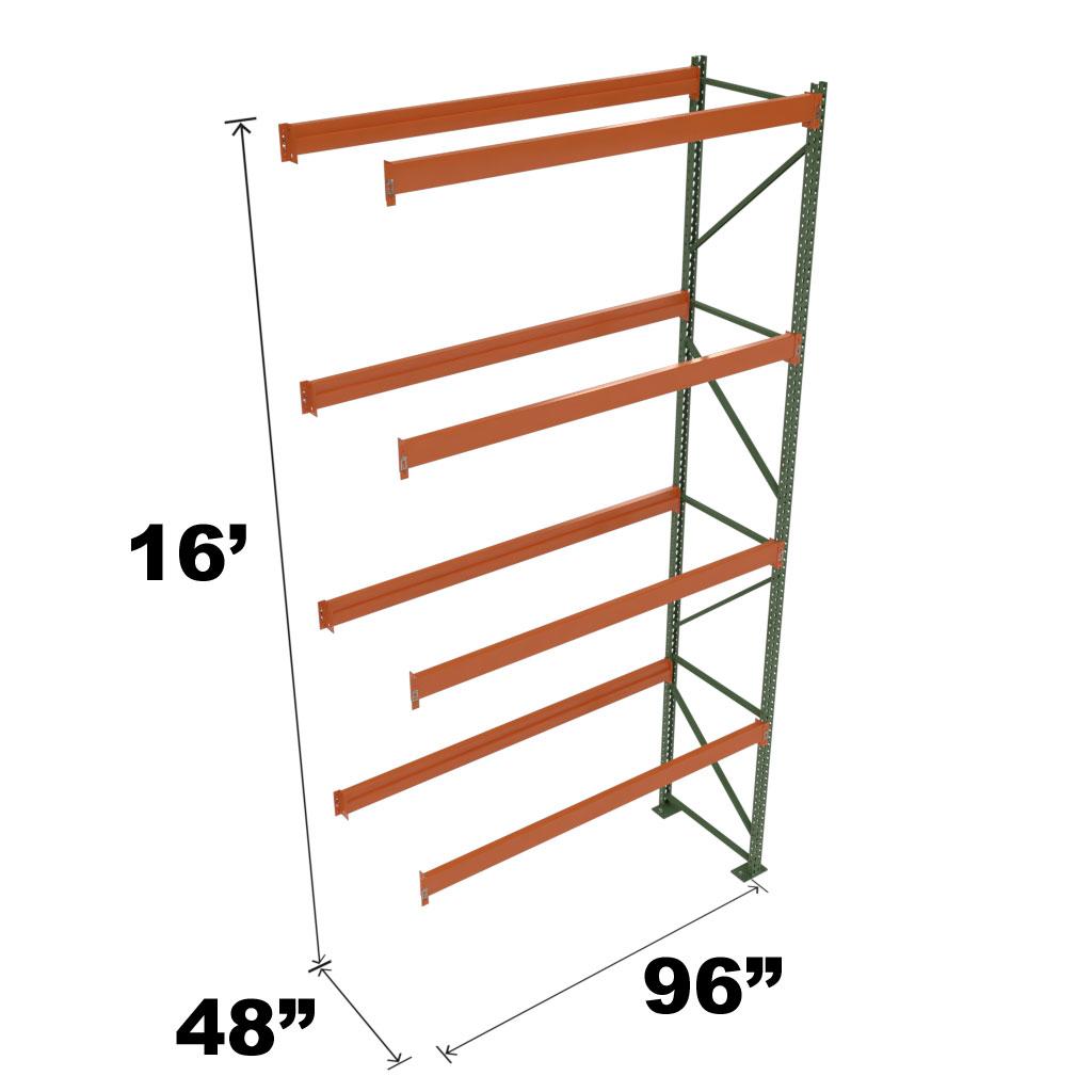 Stromberg Teardrop Storage Rack - Add-on Unit without Deck  - 96 in x 48 in x 16 ft