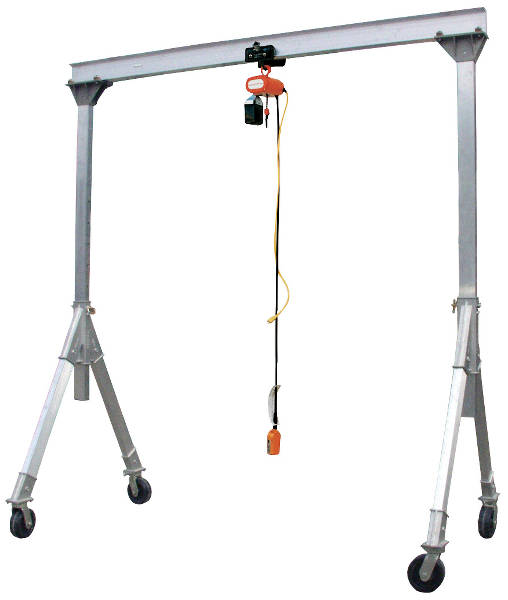 Adjustable Height Aluminum Gantry Cranes with Pneumatic Casters