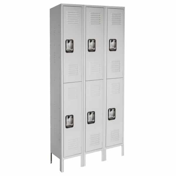 Antimicrobial Healthcare Lockers - Double Tier - 6 Openings