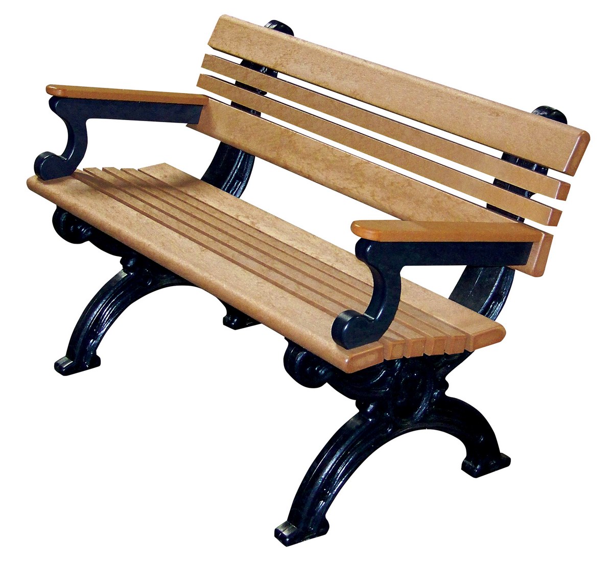 BEN-PCBA-48-BKCD Recycled Plastic Park Benches