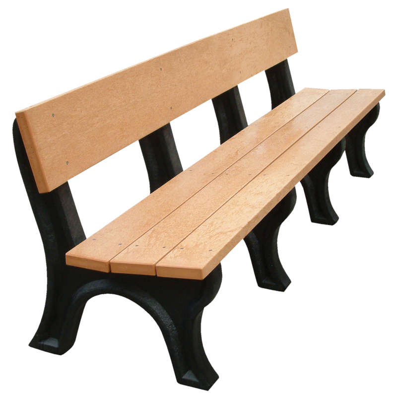 BEN-PLMB-96-BKCD Recycled Plastic Park Benches