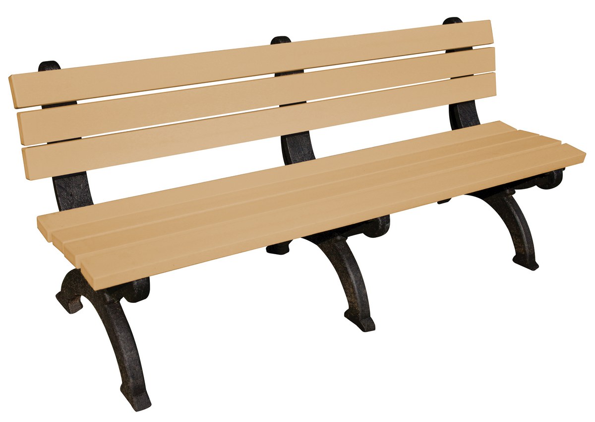 BEN-PMQB-72-BKCD Recycled Plastic Park Benches