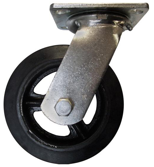 6 Inch Mold-On Rubber Iron Core Swivel Casters