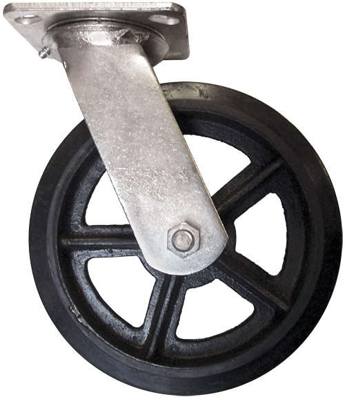 CA6 Mold-On Rubber Swivel Casters