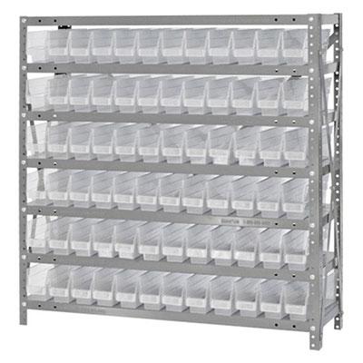 Quantum Clear-View Shelf Bin - Complete Steel Packages 1239-100CL