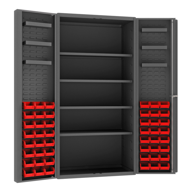 Durham Cabinet with 4 Shelves 6 Door Trays and 48 Bins
