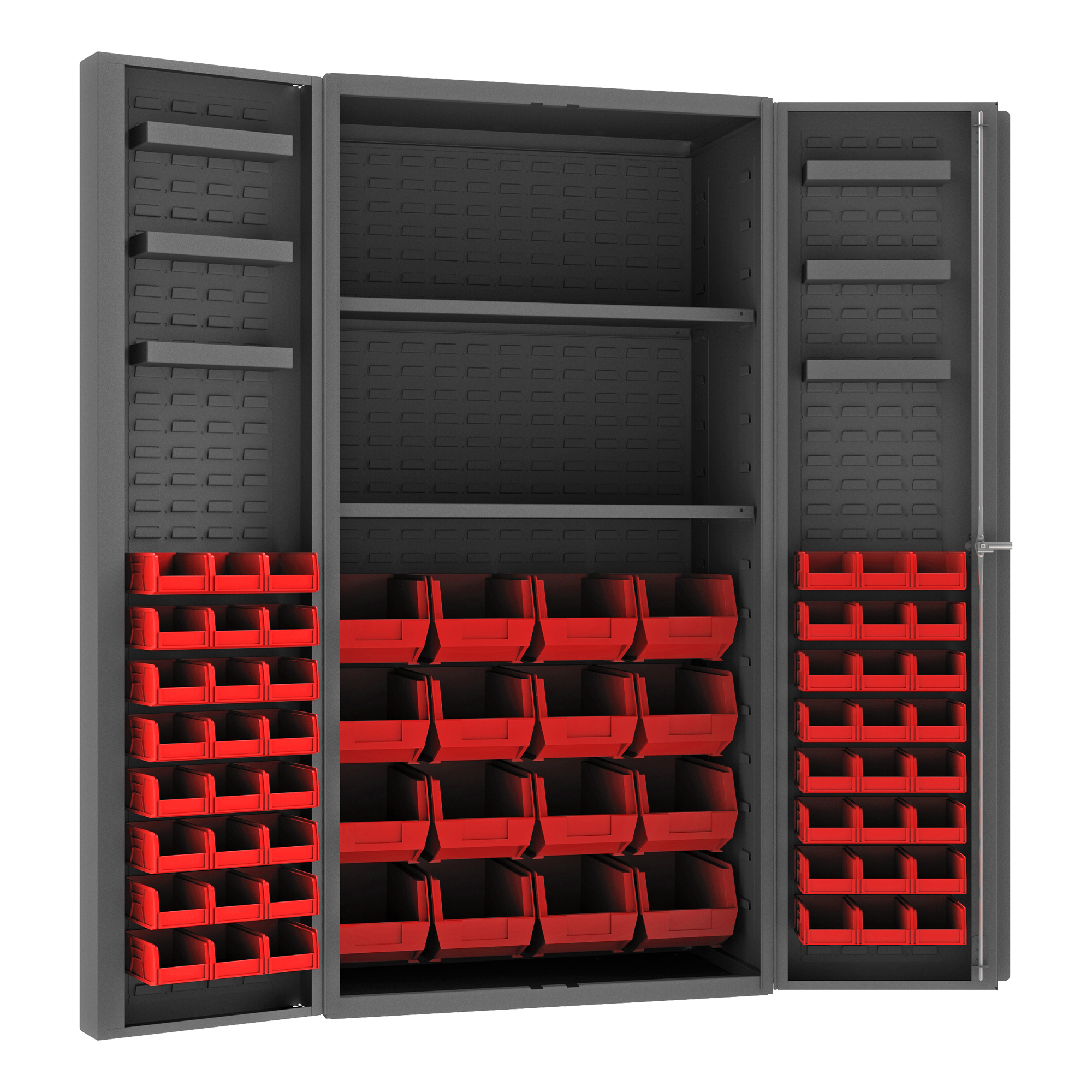 Durham Cabinet with 2 Shelves 6 Door Trays and 64 Bins