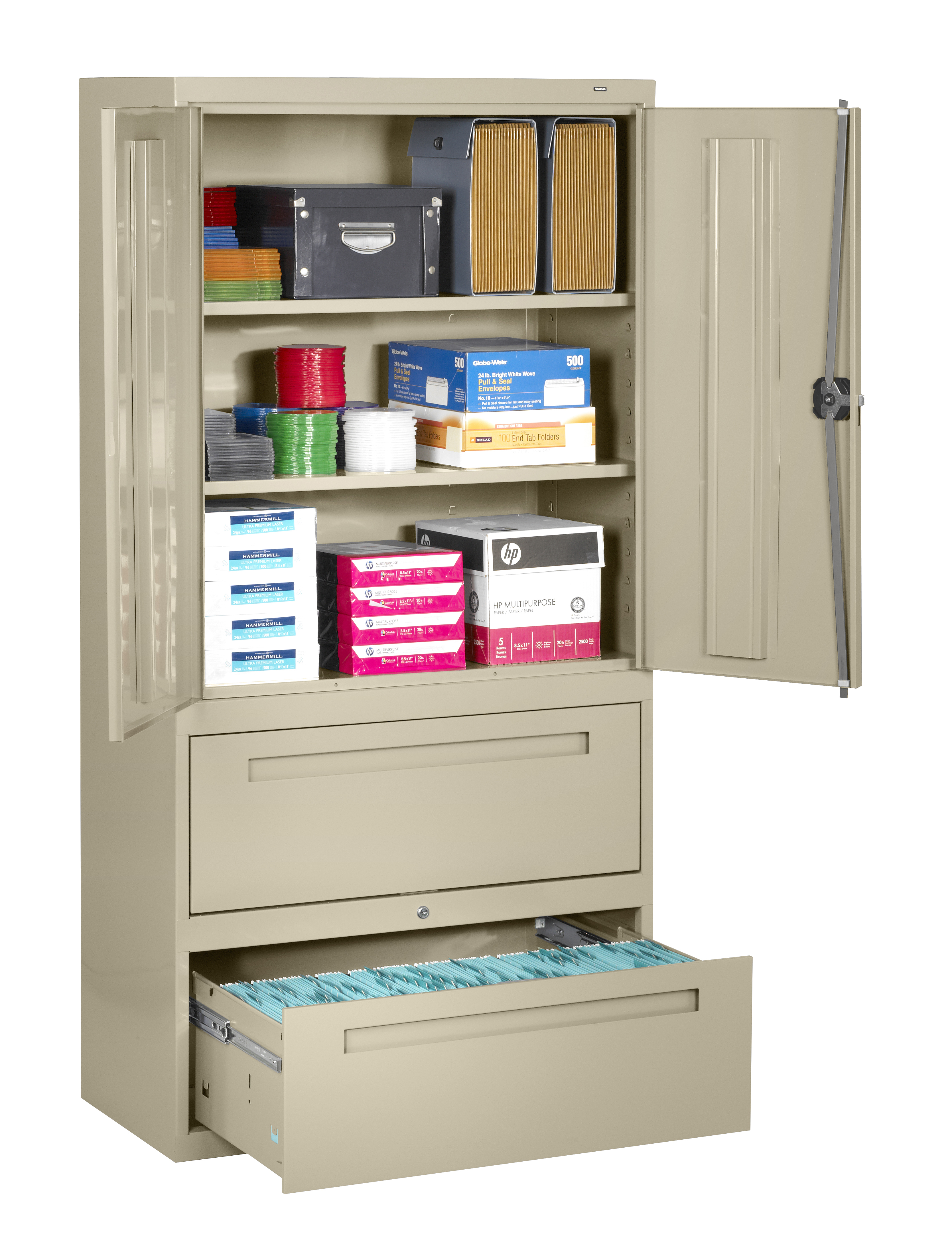 Storage Cabinet with Two Drawers Assembled
