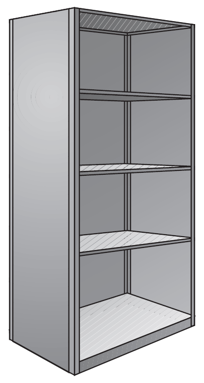 Deluxe Closed Shelf 5-Shelf Drawing