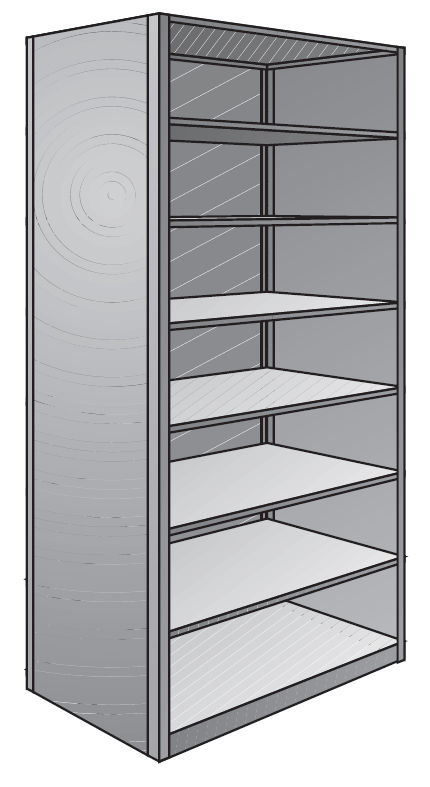 Deluxe Closed Shelf 7-Shelf Drawing
