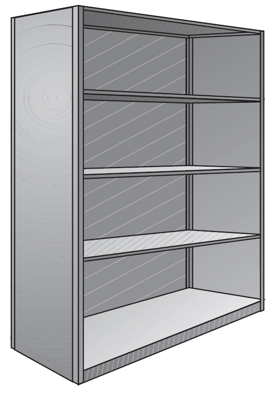 Deluxe Closed Shelf 5-Shelf Drawing