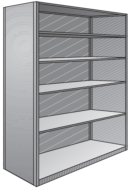 Deluxe Closed Shelf 6-Shelf Drawing