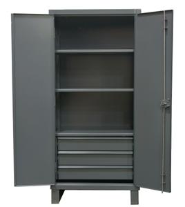 Durham Extra Heavy Duty Cabinet with 3 Drawers and 4 Shelves Model No. HDCD243678-3B95