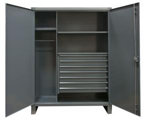 Durham Extra Heavy Duty Wardrobe Cabinets with Shelves and Drawers Model No. HDWC244878-7M95