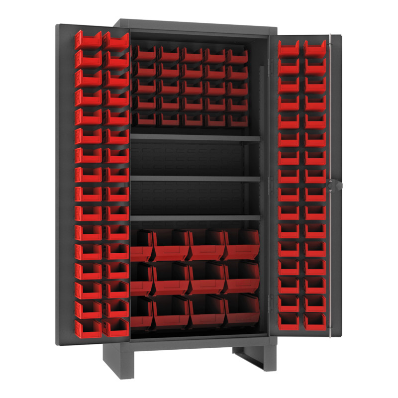 Durham 12 Gauge Cabinet with 3 Shelves and 108 Bins