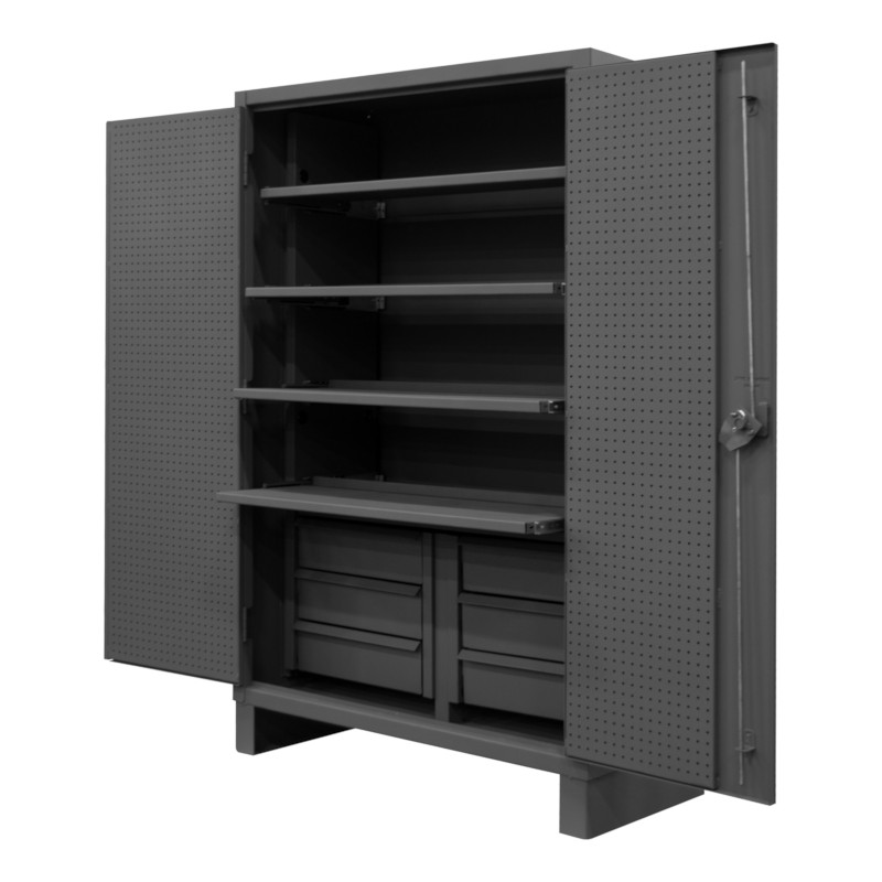 Durham 12 Gauge Cabinet with 4 Shelves and 6 Drawers