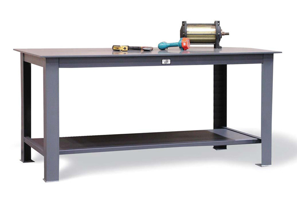 Heavy-Duty Shop Table with Half Inch Steel Plate Top