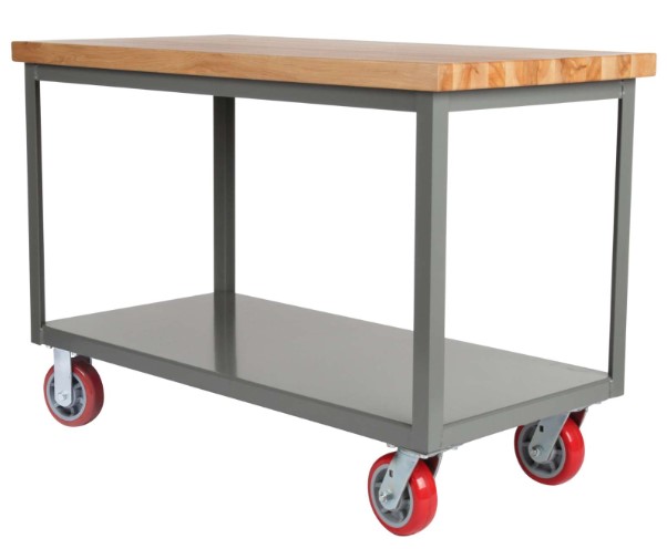IPJ2448-2R6PYFL Heavy-Duty Butcher Block Top Mobile Table