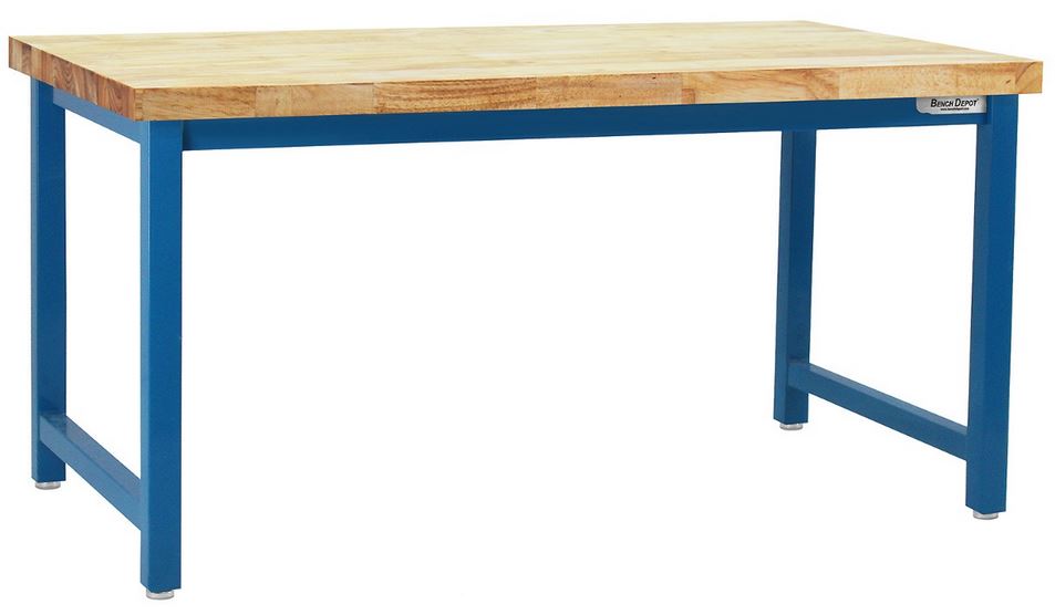 30" Wide Kennedy Benches with Oiled Butcher Block 1.75" Thick Top - Square Cut Edge