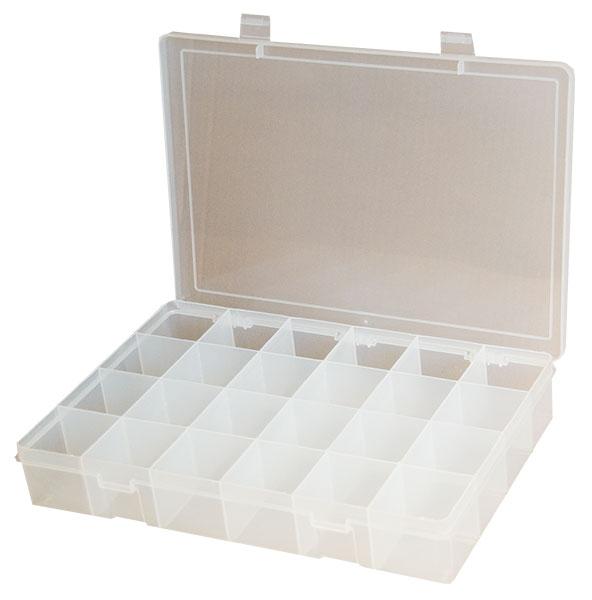 Durham Large Plastic Compartment Boxes Model No. LP24-CLEAR